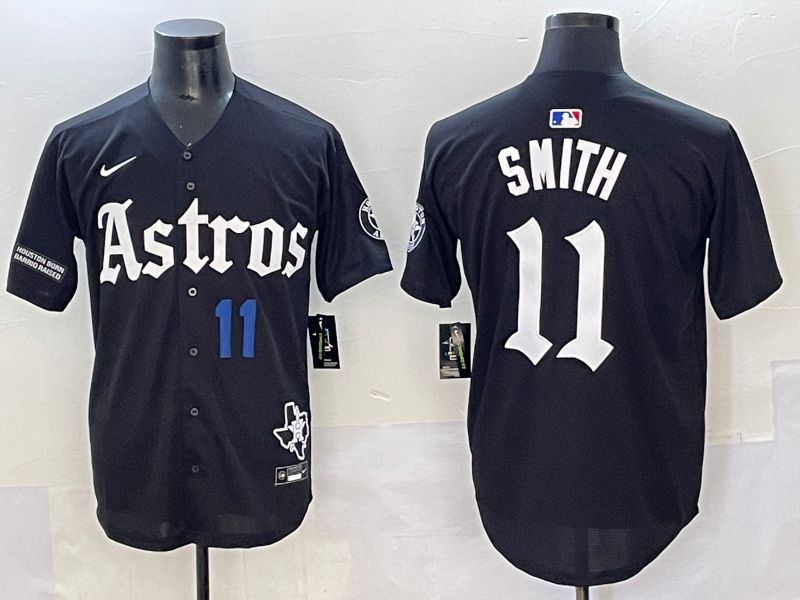 Men 2025 Houston Astros #11 Smith Black Five generations Joint Name Nike MLB Jersey style 33->houston astros->MLB Jersey